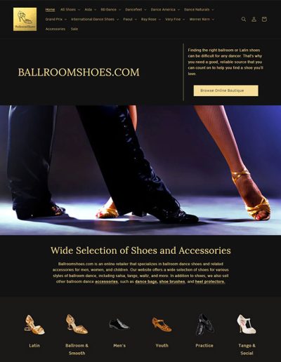 Ballroomsshoes.com redesign