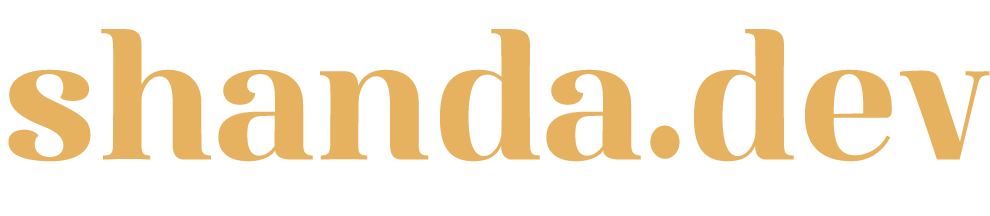 Shanda.dev vintage logo yellow
